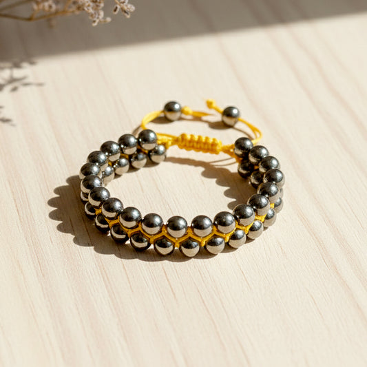 Pain Relief Mala + Golden Pyrite Bracelet Bundle